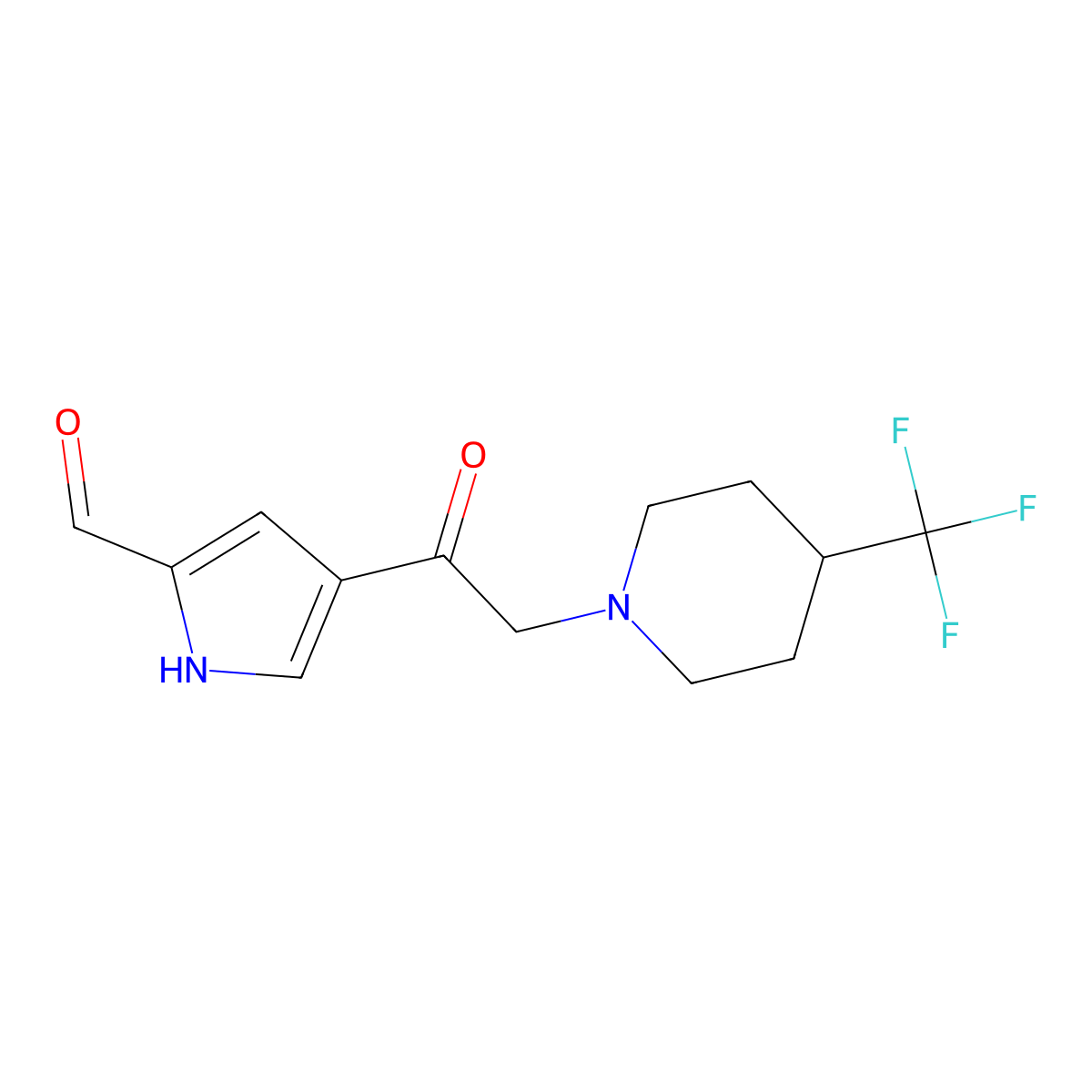 4-{2-[4-(Trifluoromethyl)piperidino]acetyl}-1H-pyrrole-2-carbaldehyde molecular structure, CAS 1000339-90-1