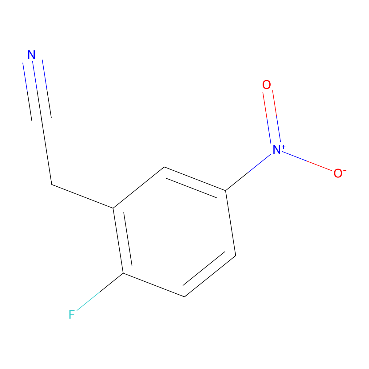 2-(2-Fluoro-5-nitrophenyl)acetonitrile molecular structure, CAS 1000339-92-3