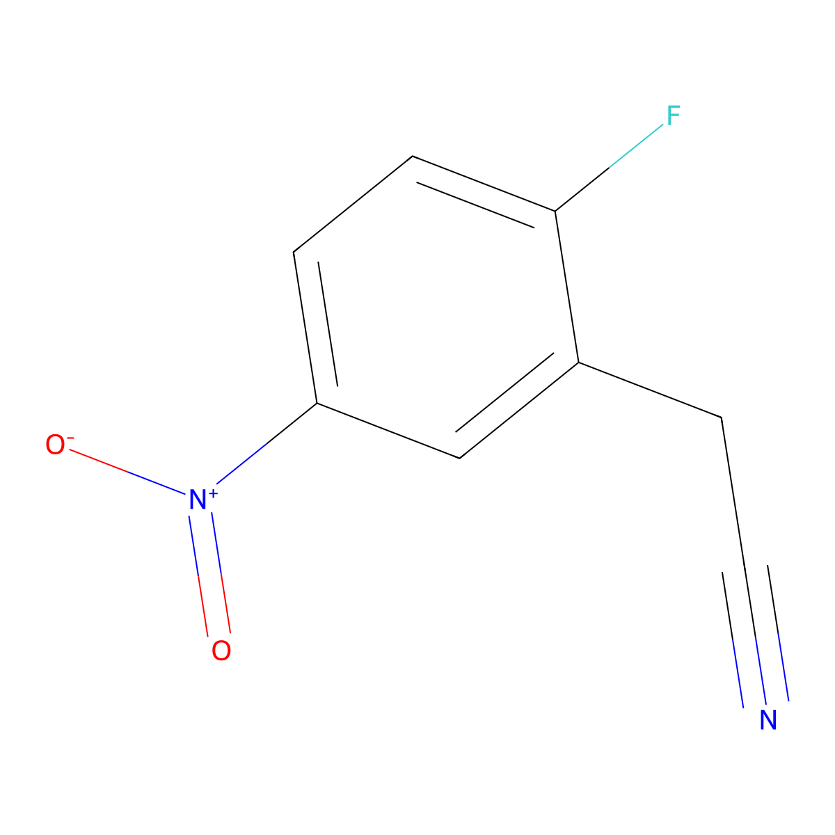 2-(2-Fluoro-5-nitrophenyl)acetonitrile molecular structure, CAS 1000339-92-3