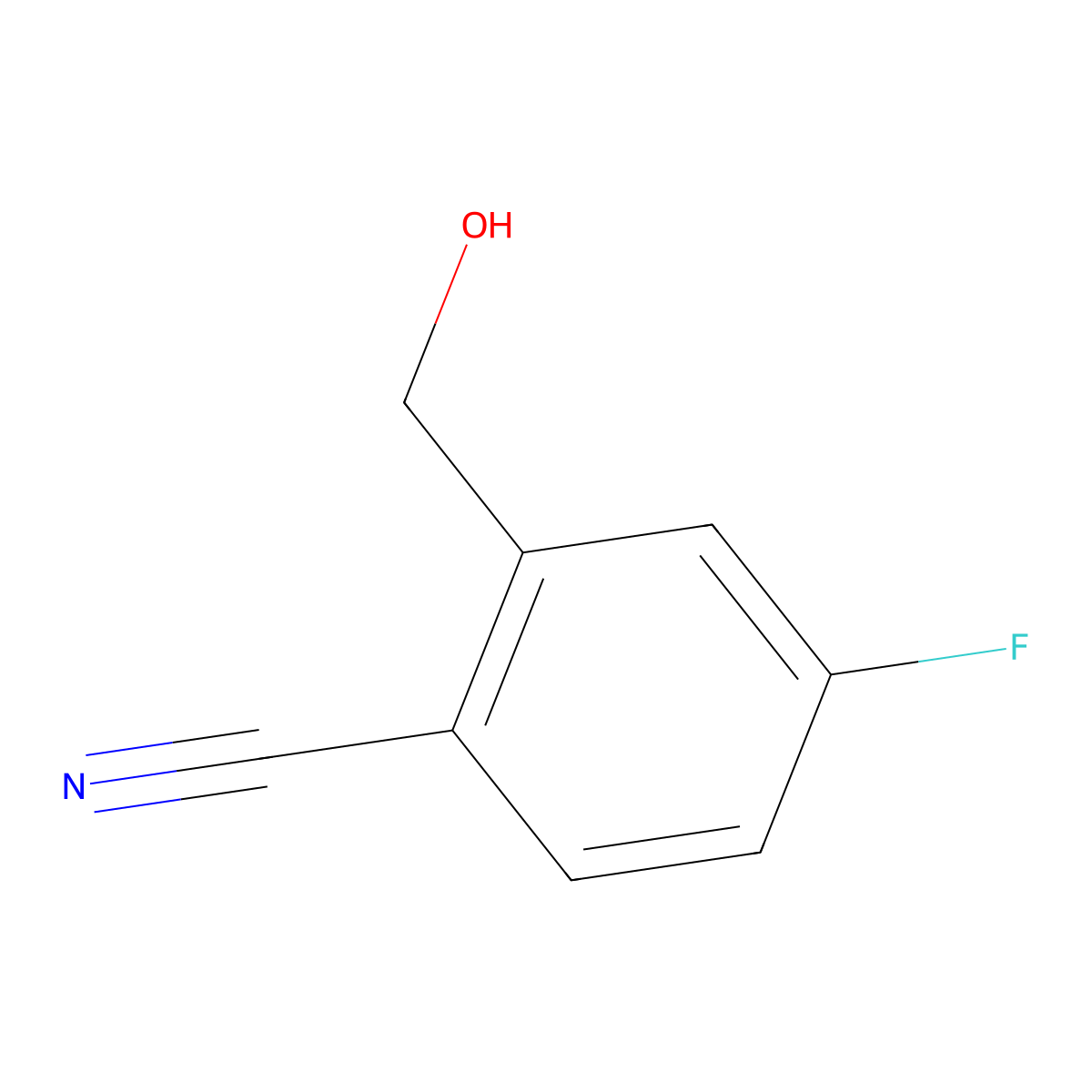 4-Fluoro-2-(hydroxymethyl)benzonitrile molecular structure, CAS 1000339-93-4