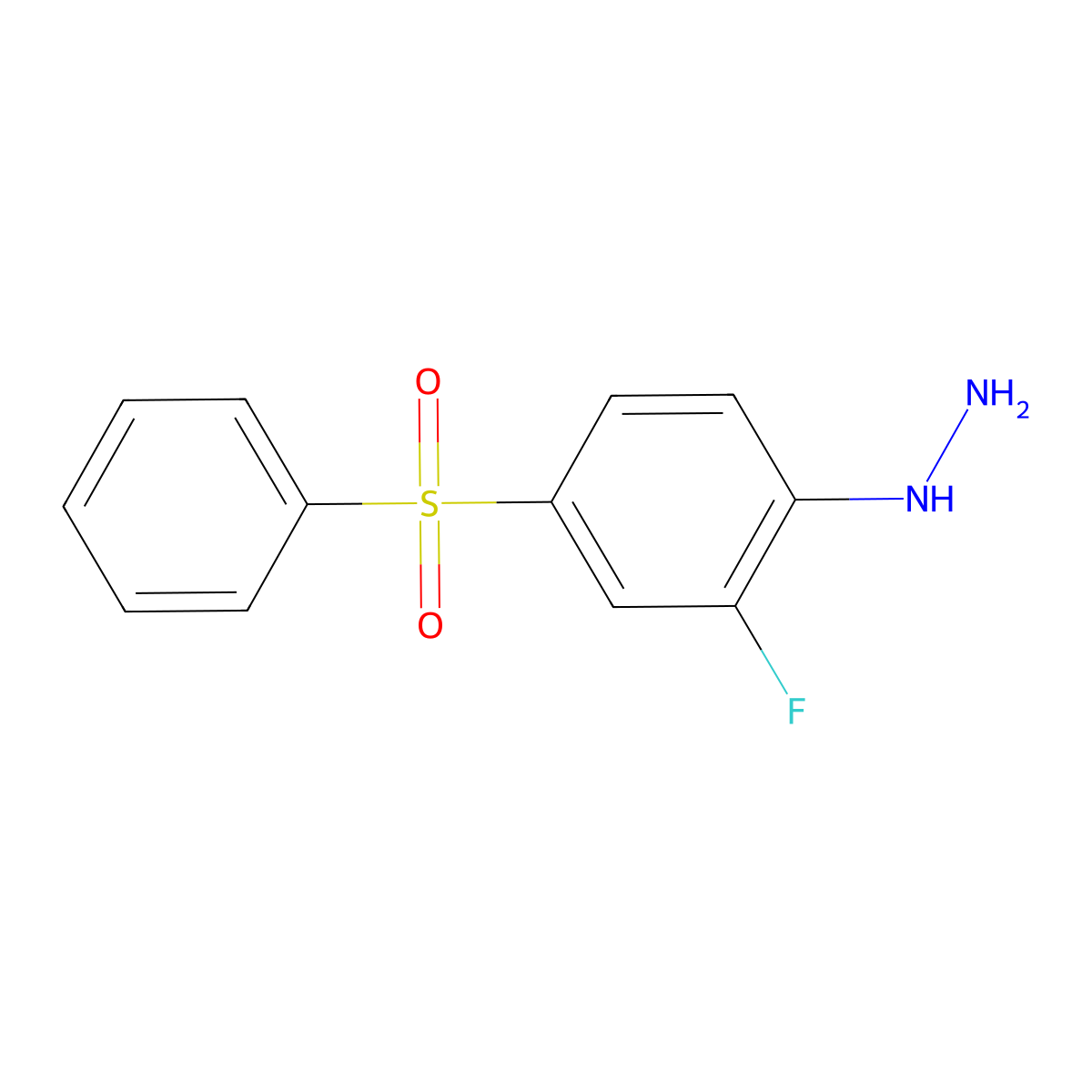 2-Fluoro-4-(phenylsulfonyl)phenylhydrazine molecular structure, CAS 1000339-96-7