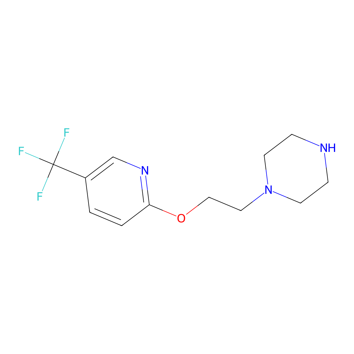 1-(2-{[5-(Trifluoromethyl)pyridin-2-yl]oxy}ethyl)piperazine molecular structure, CAS 1000339-99-0