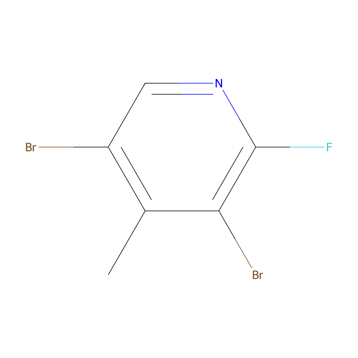 3,5-Dibromo-2-fluoro-4-methylpyridine molecular structure, CAS 1000340-01-1