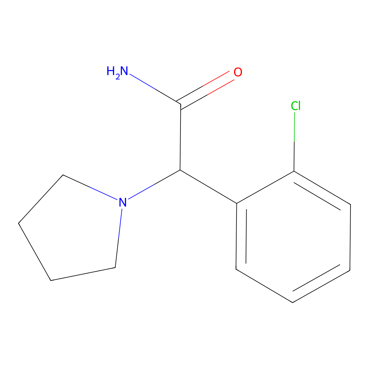 2-(2-Chlorophenyl)-2-(pyrrolidin-1-YL)acetamide molecular structure, CAS 1000340-02-2