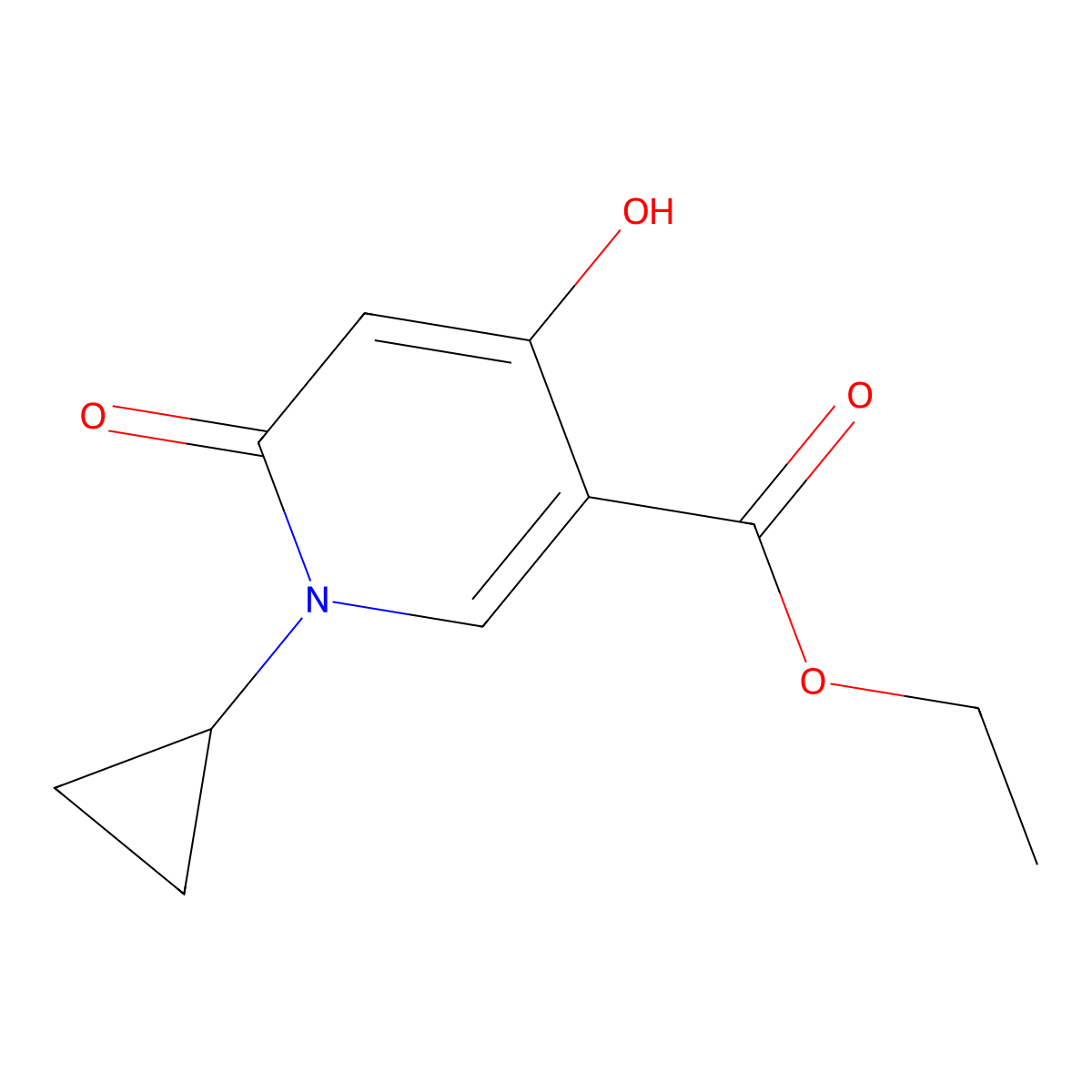 Ethyl 1-cyclopropyl-4-hydroxy-6-oxo-1,6-dihydropyridine-3-carboxylate molecular structure, CAS 1000340-03-3