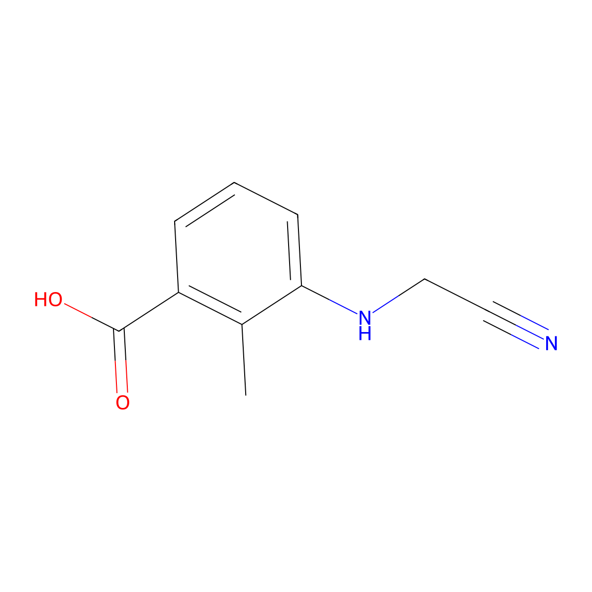 3-(Cyanomethylamino)-2-methylbenzoic acid molecular structure, CAS 1000340-07-7