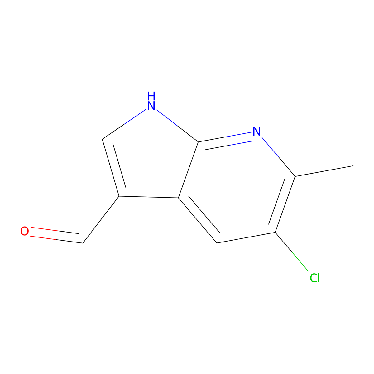 5-Chloro-6-methyl-1H-pyrrolo[2,3-b]pyridine-3-carbaldehyde molecular structure, CAS 1000340-13-5