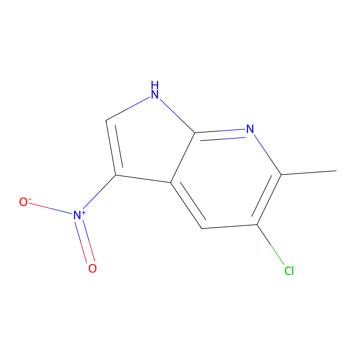 5-Chloro-6-methyl-3-nitro-1H-pyrrolo[2,3-b]pyridine molecular structure, CAS 1000340-15-7