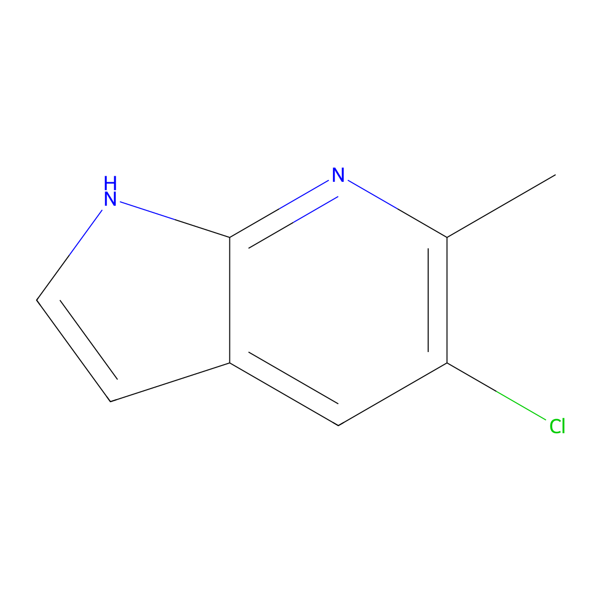5-Chloro-6-methyl-1H-pyrrolo[2,3-b]pyridine molecular structure, CAS 1000340-18-0