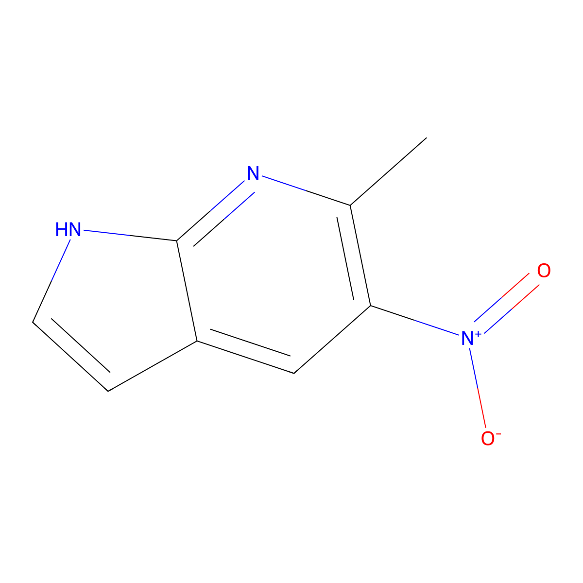 6-Methyl-5-nitro-1H-pyrrolo[2,3-B]pyridine molecular structure, CAS 1000340-19-1