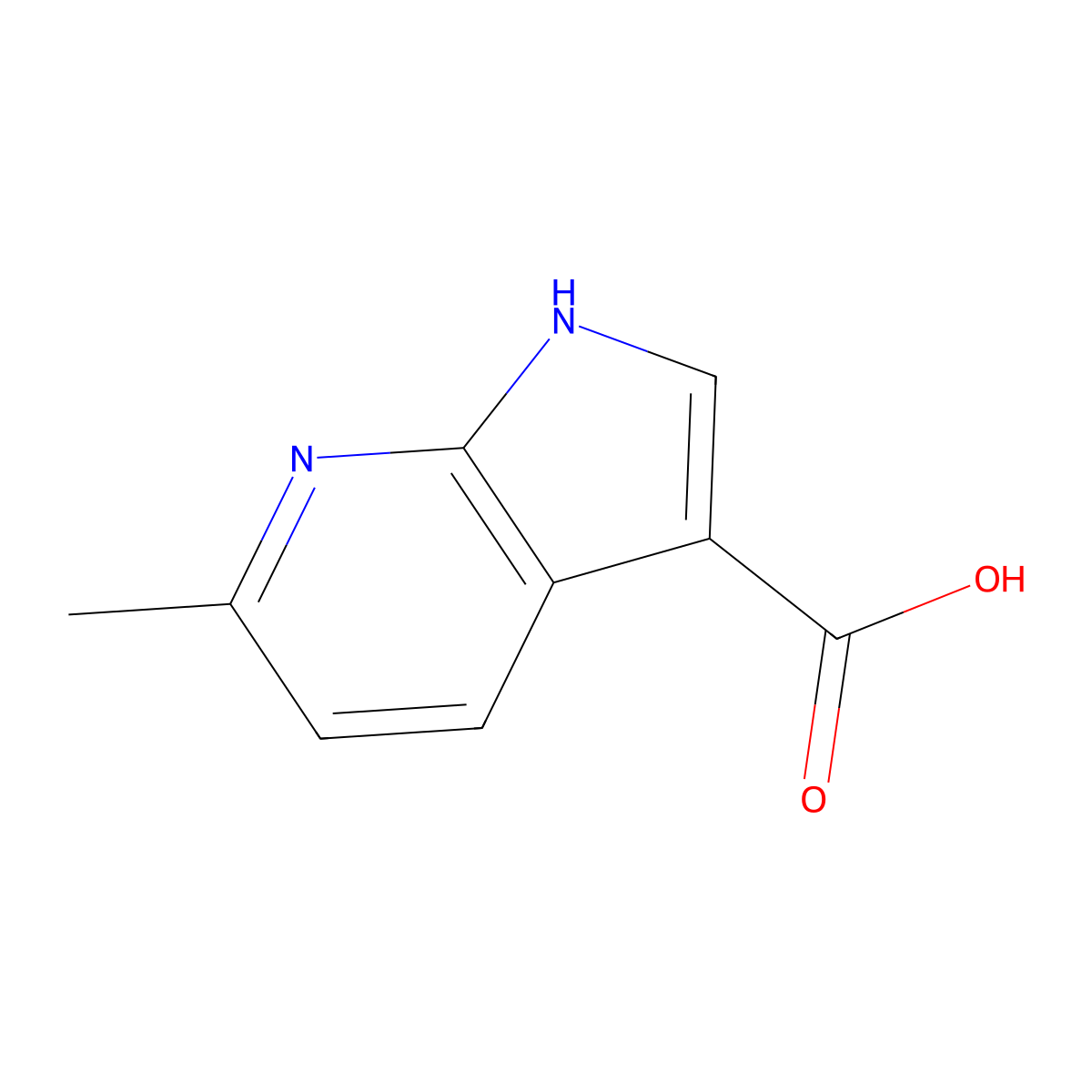 6-Methyl-1H-pyrrolo[2,3-b]pyridine-3-carboxylic acid molecular structure, CAS 1000340-27-1