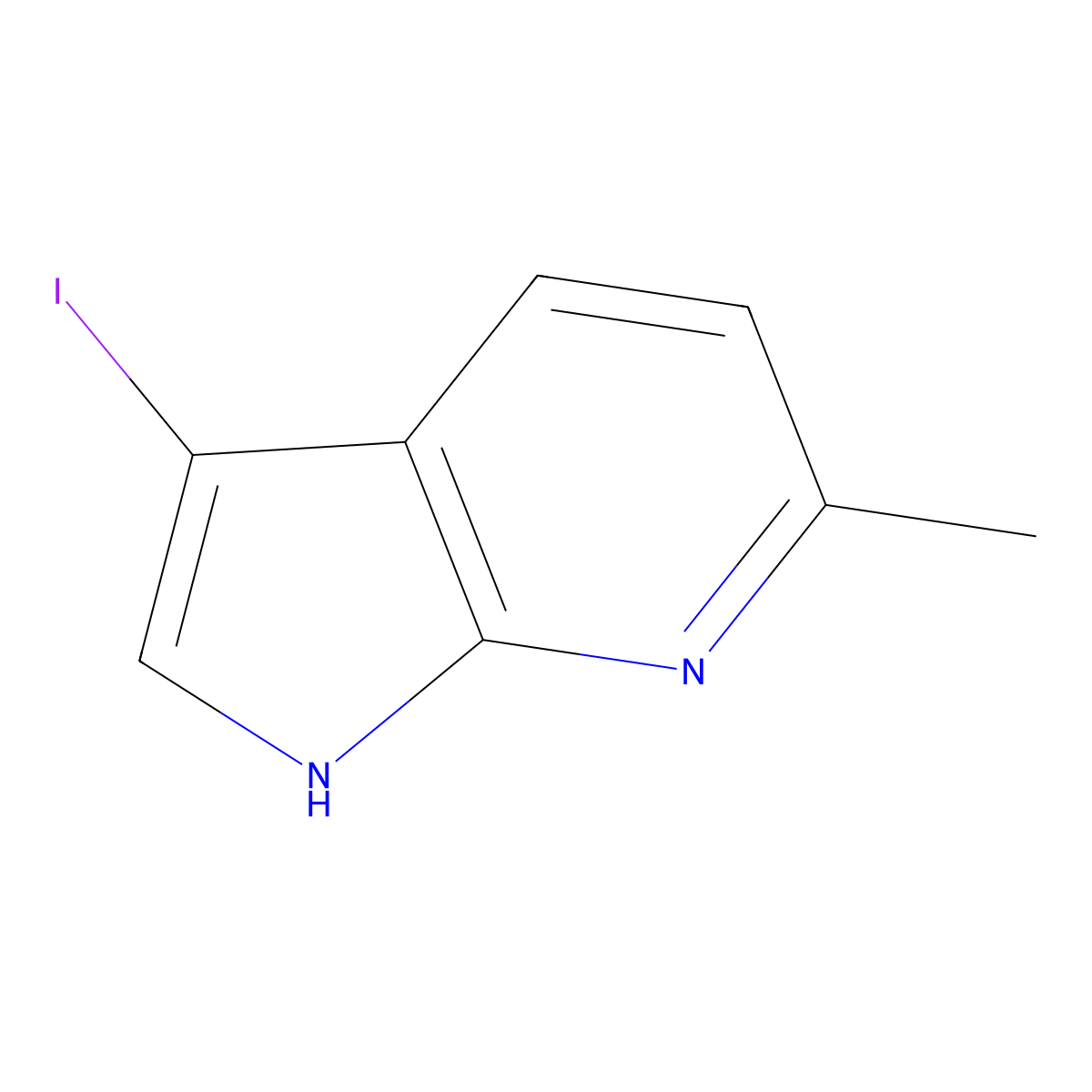 3-Iodo-6-methyl-1H-pyrrolo[2,3-b]pyridine molecular structure, CAS 1000340-29-3