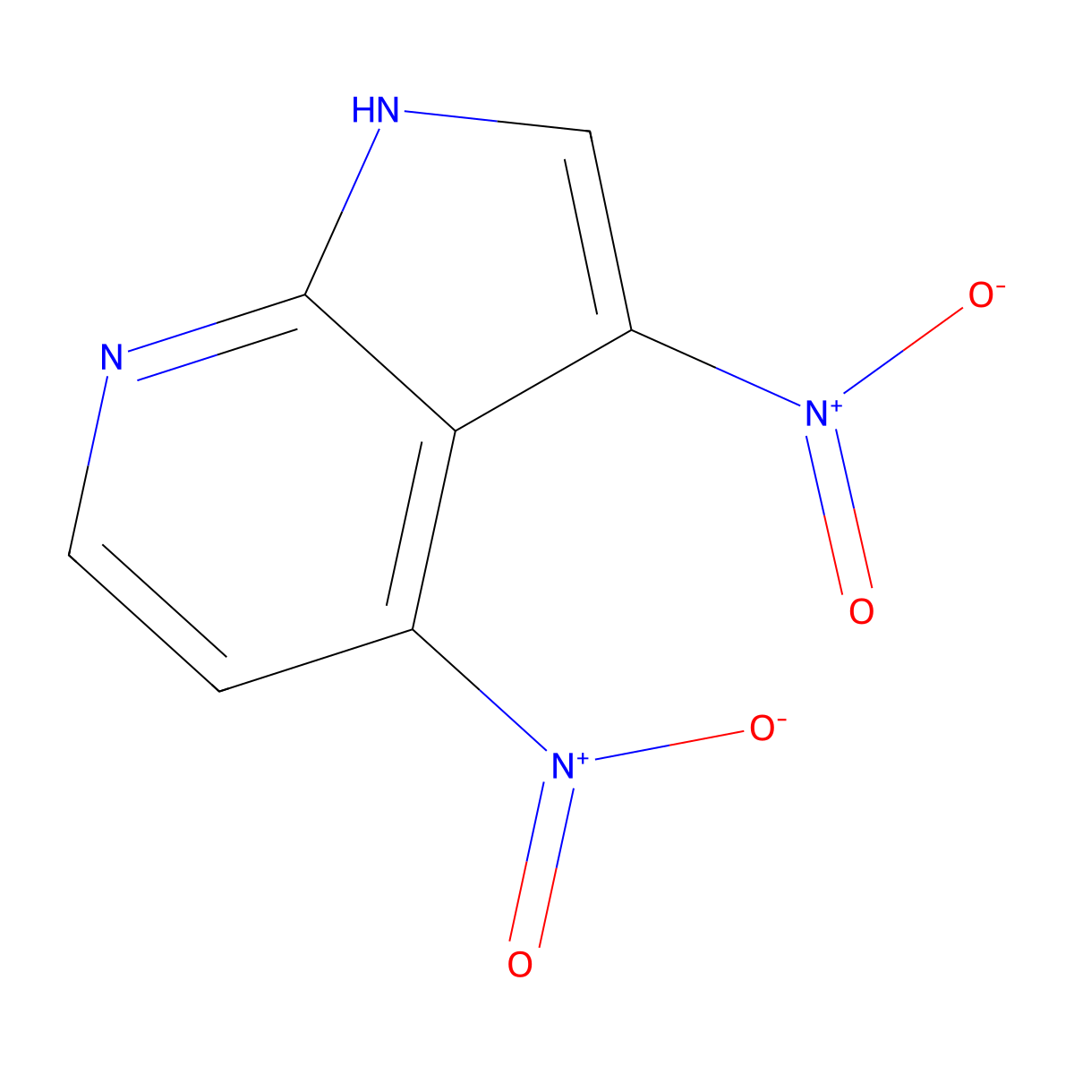 3,4-dinitro-1H-pyrrolo[2,3-b]pyridine molecular structure, CAS 1000340-41-9