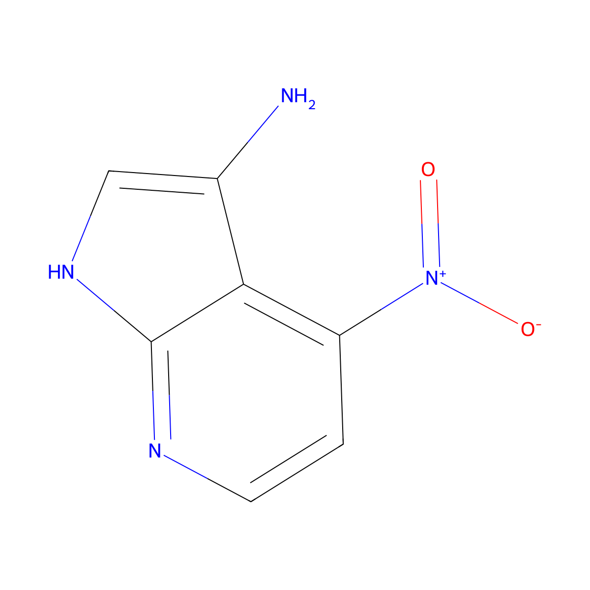 4-nitro-1H-pyrrolo[2,3-b]pyridin-3-amine molecular structure, CAS 1000340-42-0