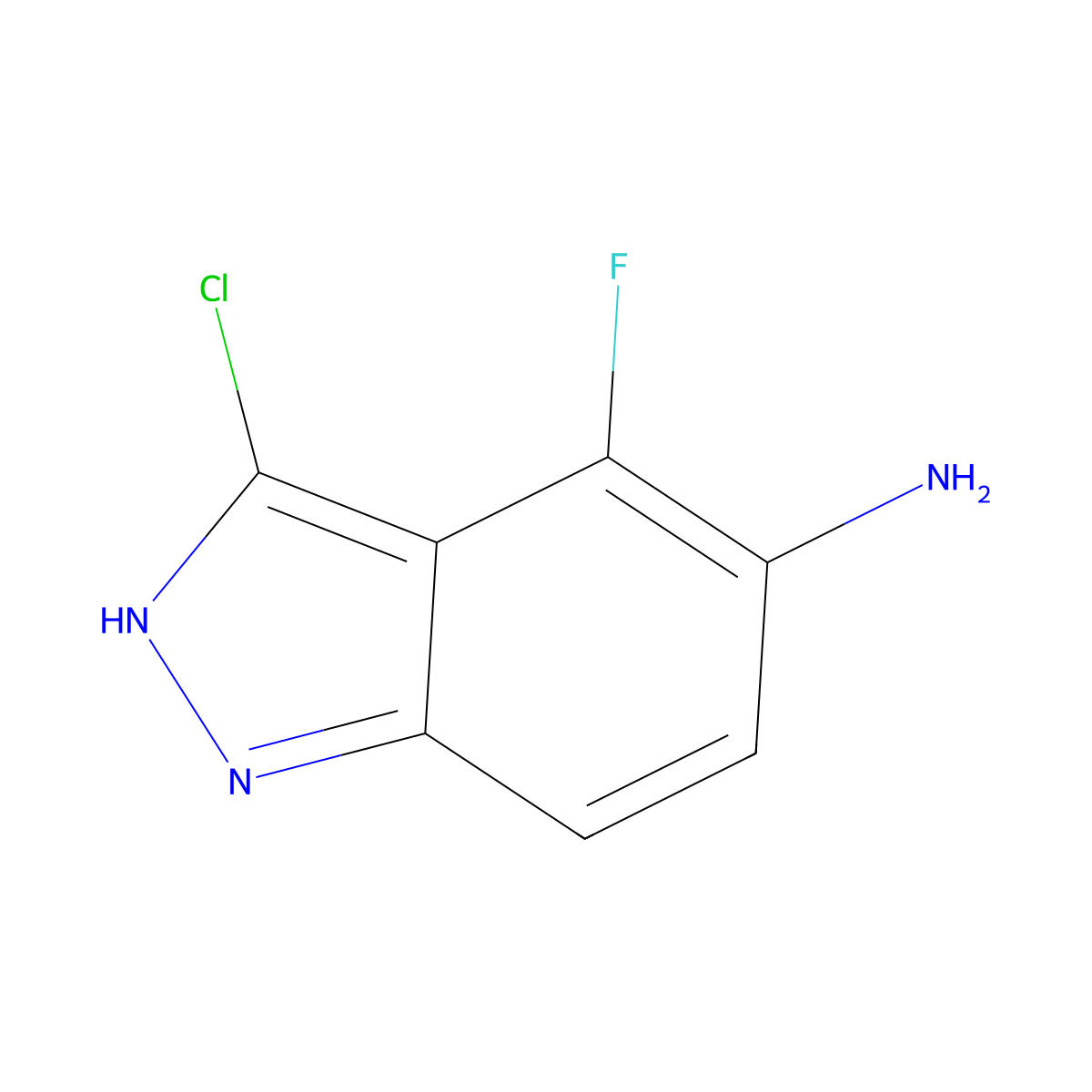 3-Chloro-4-fluoro-1H-indazol-5-amine molecular structure, CAS 1000340-45-3