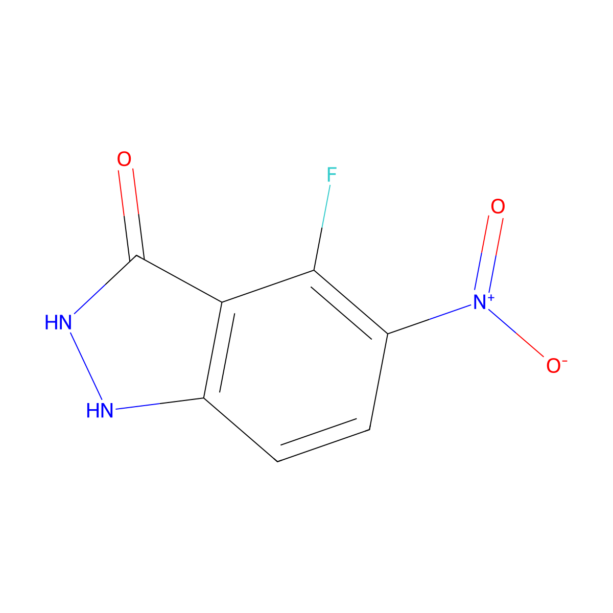 4-Fluoro-3-hydroxy-5-nitro-1H-indazole molecular structure, CAS 1000340-47-5