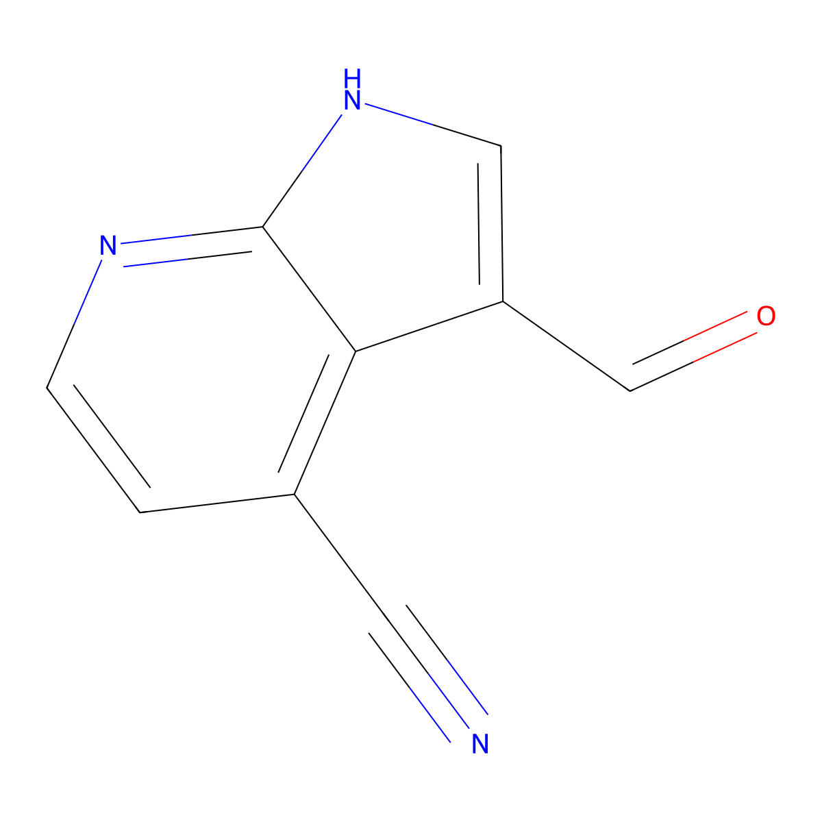 3-Formyl-1H-pyrrolo[2,3-B]pyridine-4-carbonitrile molecular structure, CAS 1000340-48-6