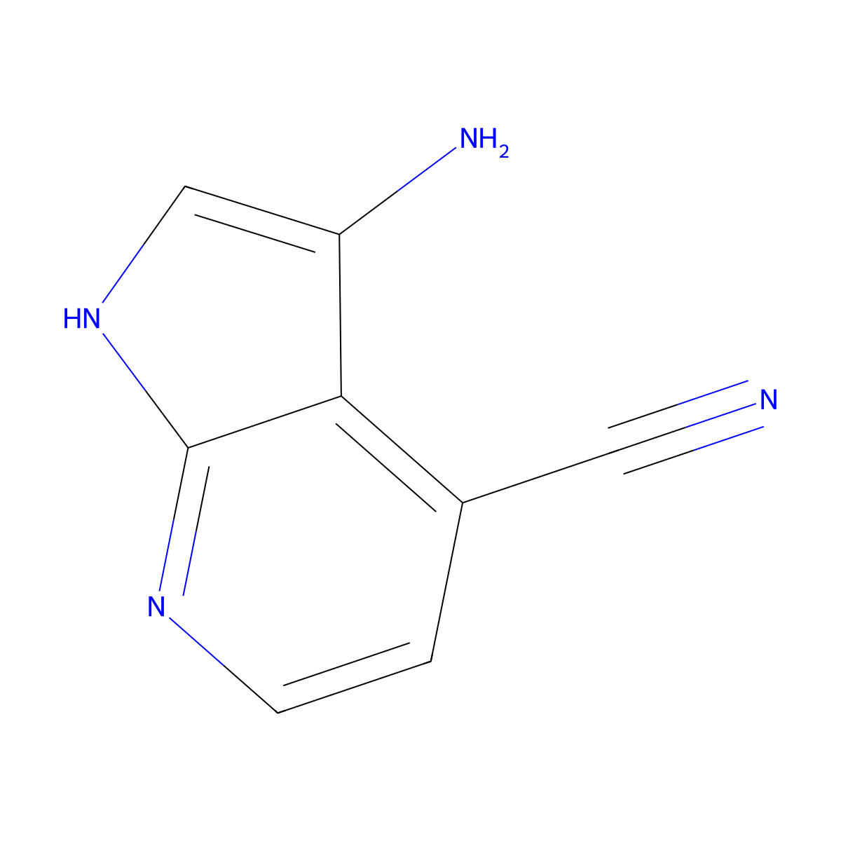 3-amino-1H-pyrrolo[2,3-b]pyridine-4-carbonitrile molecular structure, CAS 1000340-50-0