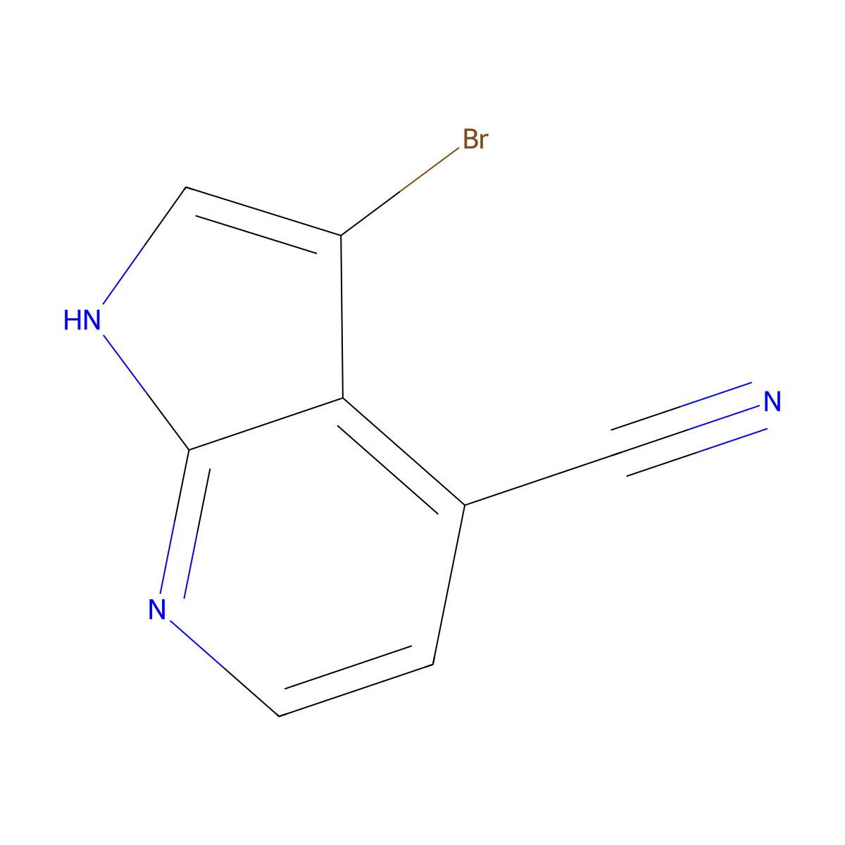 3-Bromo-1H-pyrrolo[2,3-B]pyridine-4-carbonitrile molecular structure, CAS 1000340-54-4