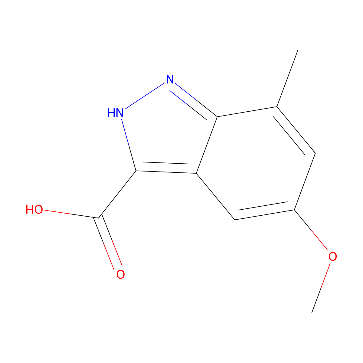 5-Methoxy-7-methyl-1H-indazole-3-carboxylic acid molecular structure, CAS 1000340-57-7