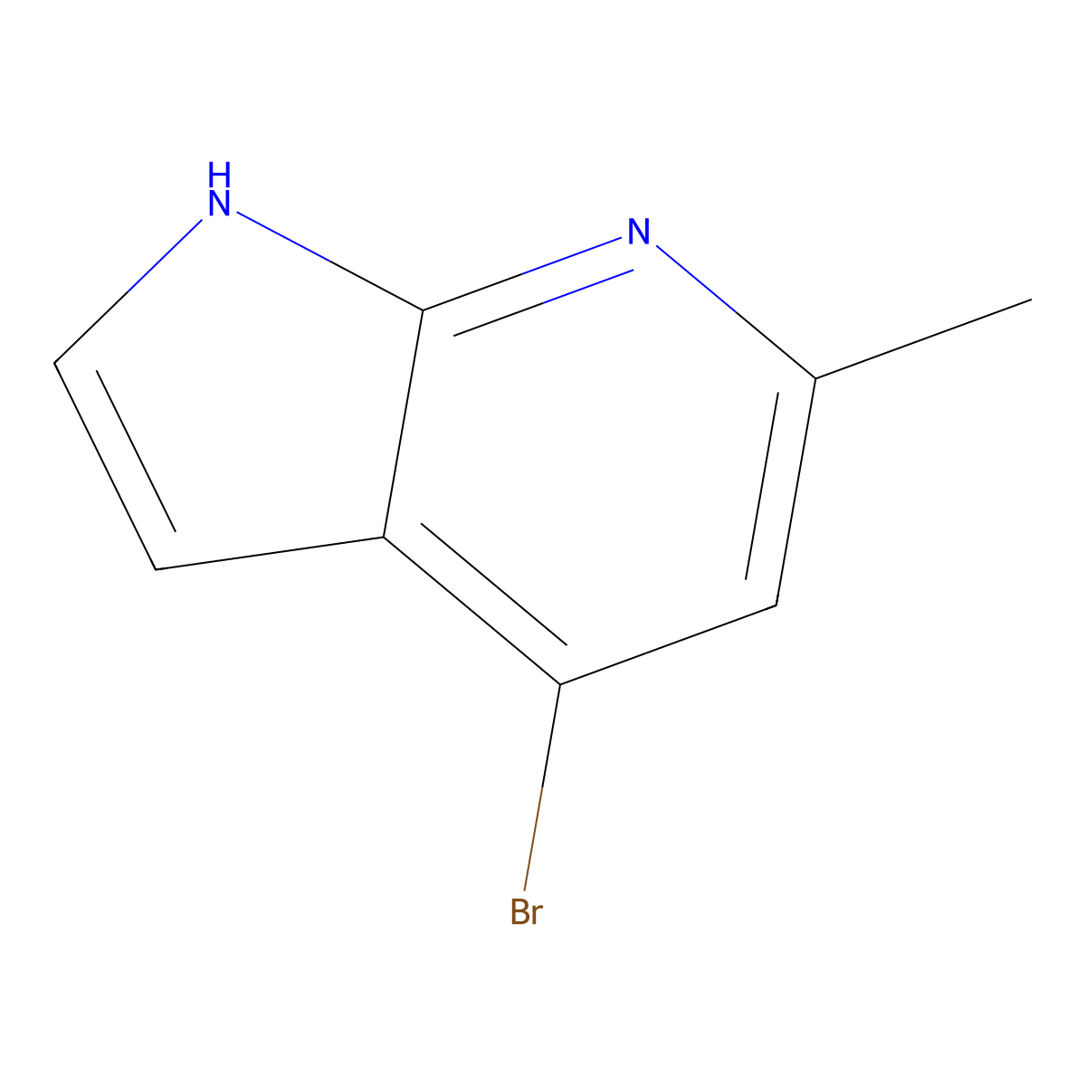 4-bromo-6-methyl-1H-pyrrolo[2,3-b]pyridine molecular structure, CAS 1000340-58-8
