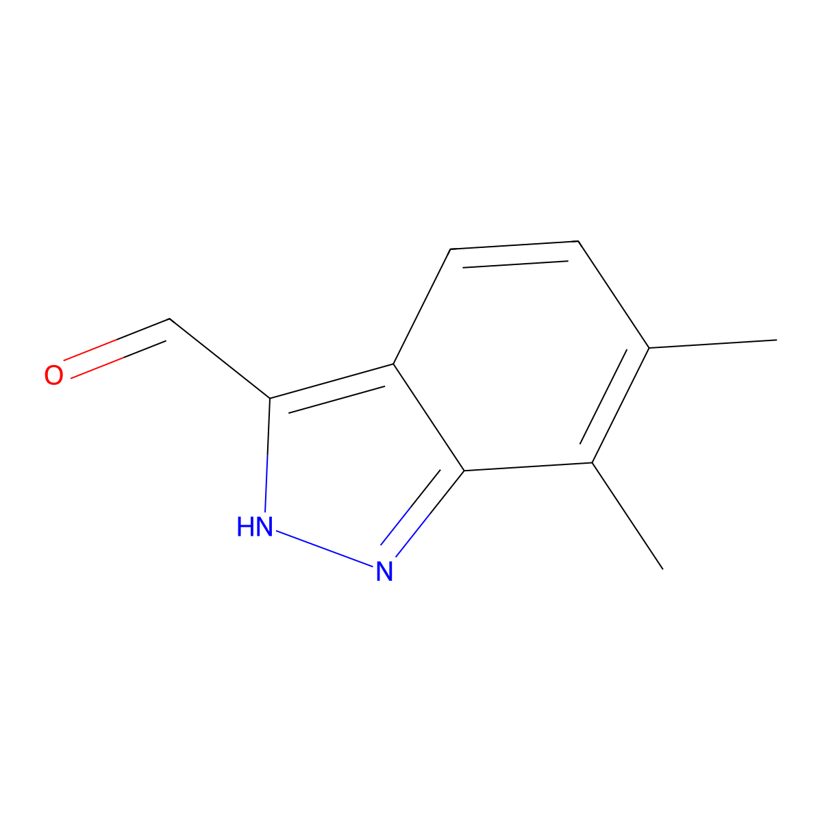 6,7-Dimethyl-1H-indazole-3-carbaldehyde molecular structure, CAS 1000340-59-9