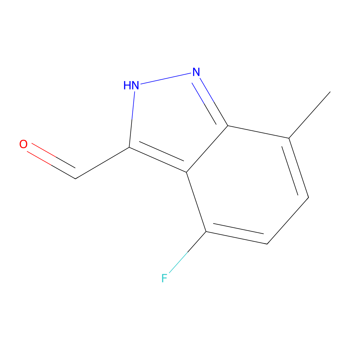 4-Fluoro-7-methyl-1H-indazole-3-carbaldehyde molecular structure, CAS 1000340-63-5