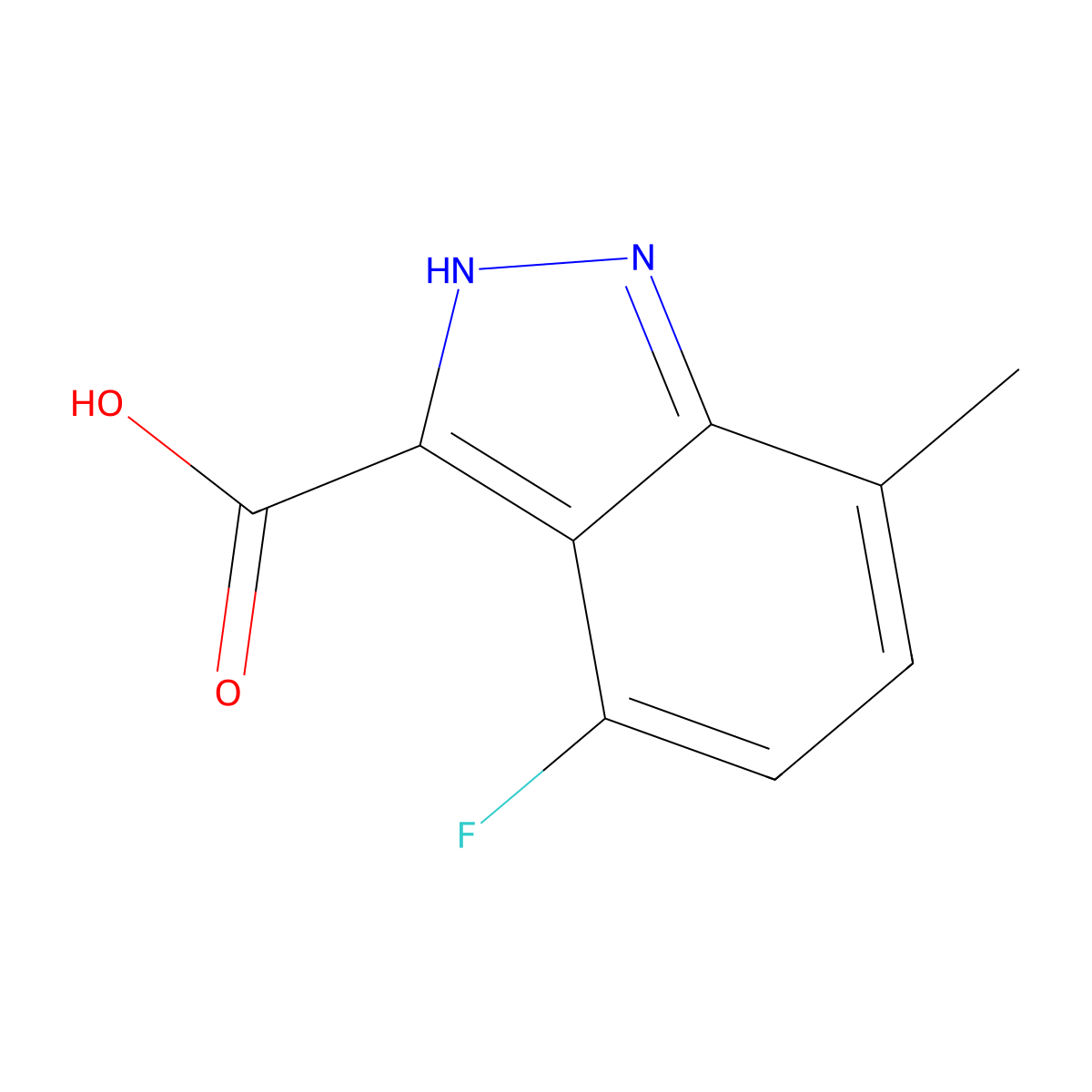 4-Fluoro-7-methyl-1H-indazole-3-carboxylic acid molecular structure, CAS 1000340-65-7