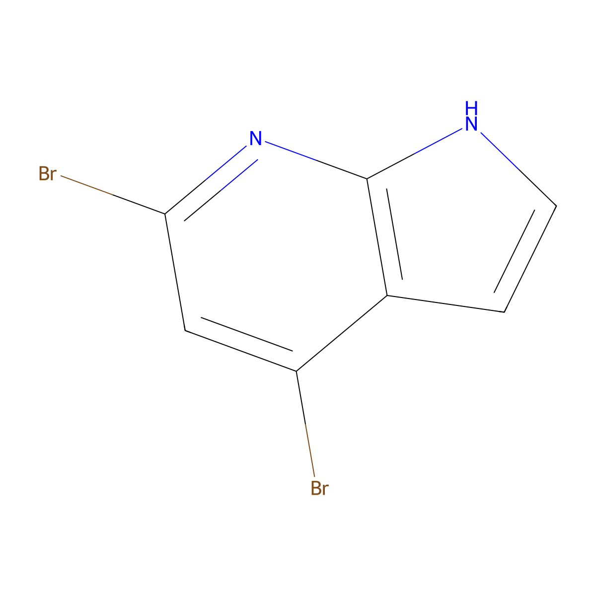4,6-dibromo-1H-pyrrolo[2,3-b]pyridine molecular structure, CAS 1000340-66-8