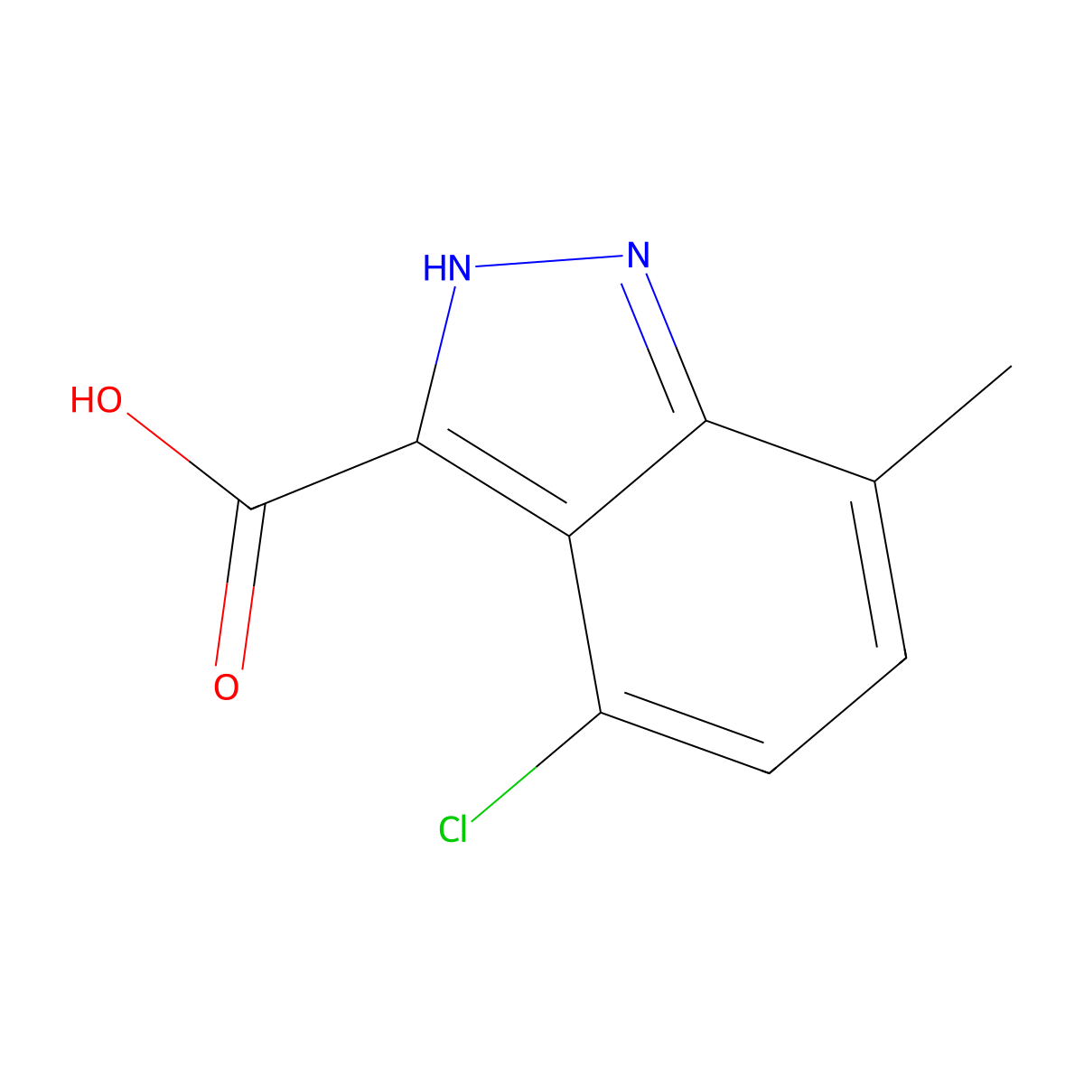 4-Chloro-7-methyl-1H-indazole-3-carboxylic acid molecular structure, CAS 1000340-69-1