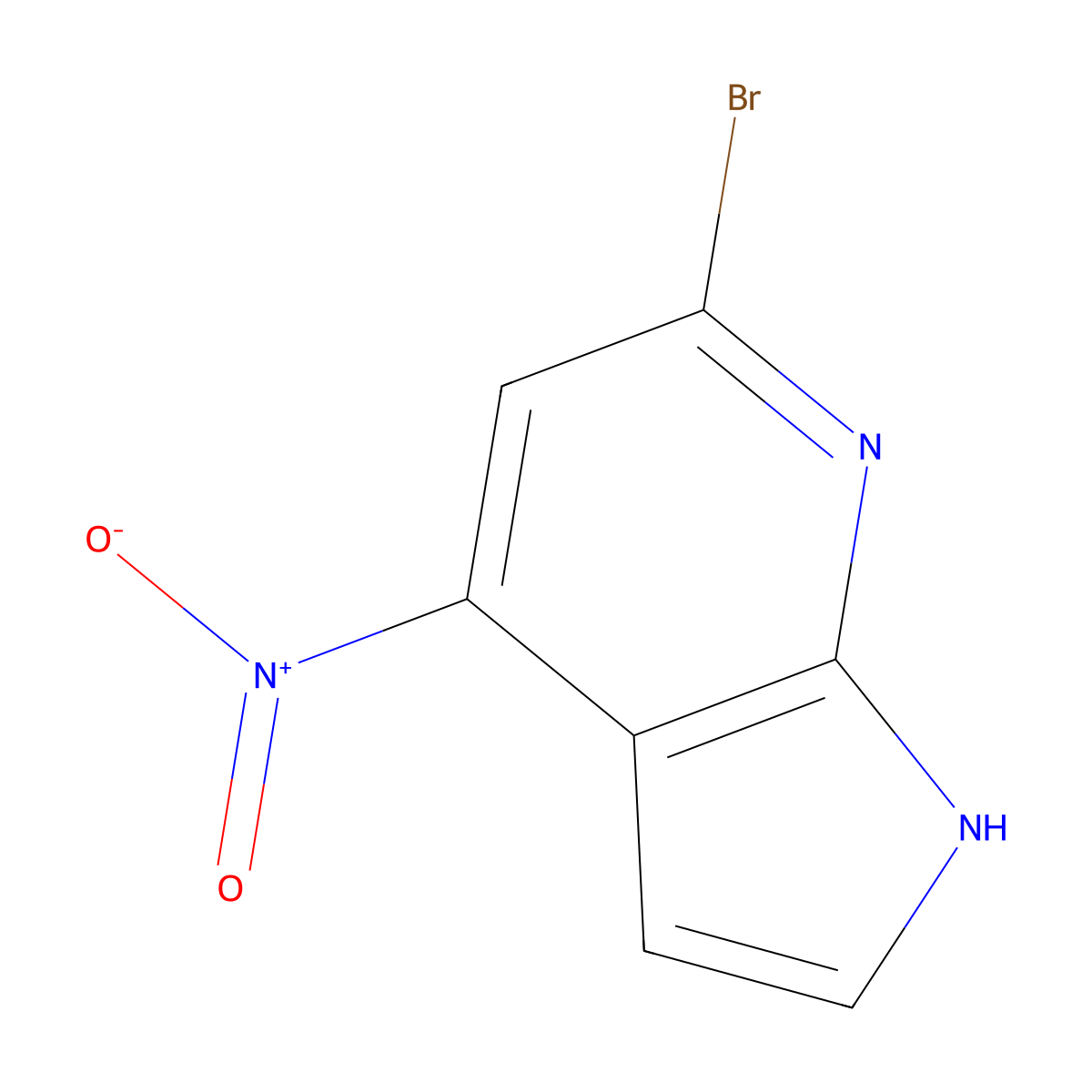 6-bromo-4-nitro-1H-pyrrolo[2,3-b]pyridine molecular structure, CAS 1000340-70-4