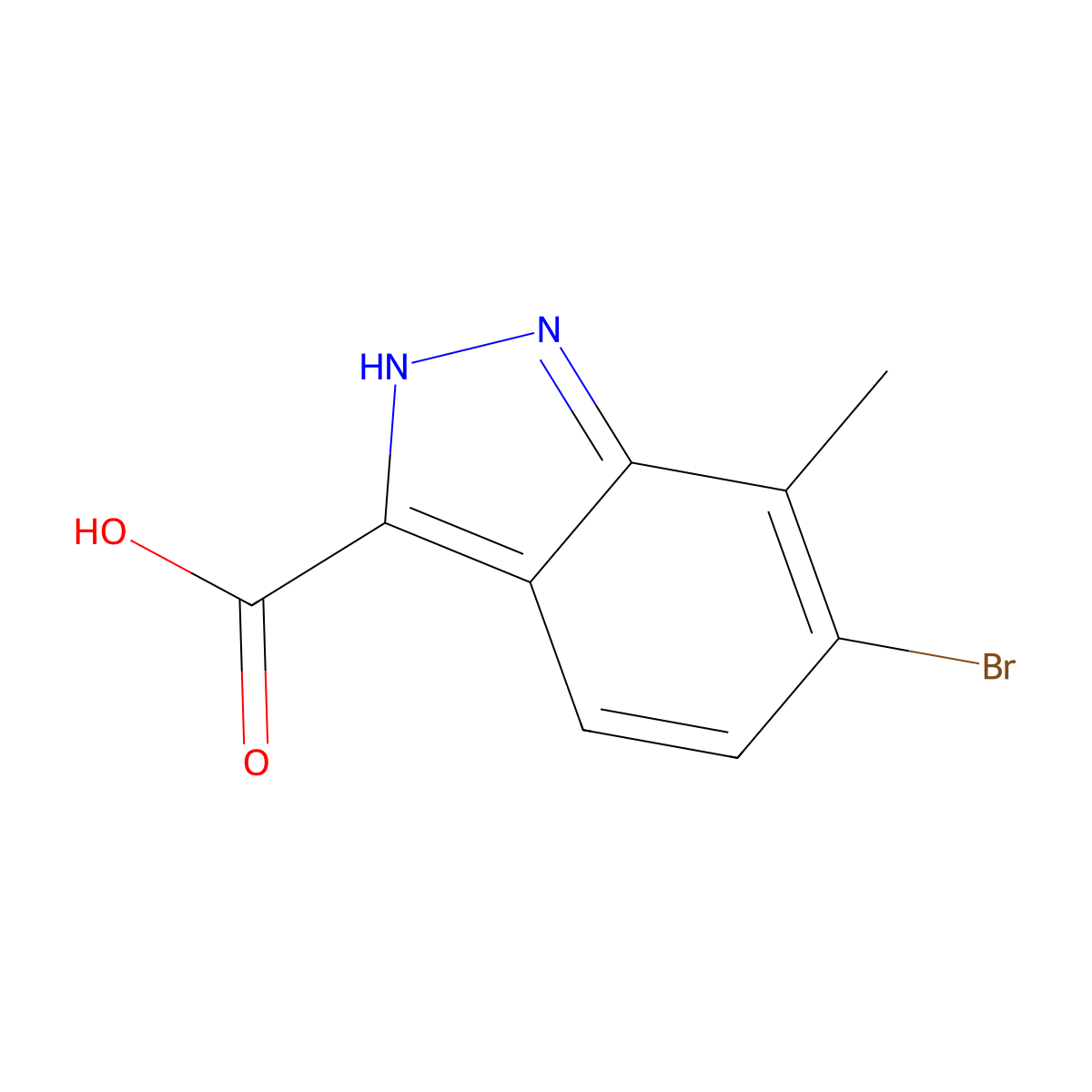 6-Bromo-7-methyl-1H-indazole-3-carboxylic acid molecular structure, CAS 1000340-71-5