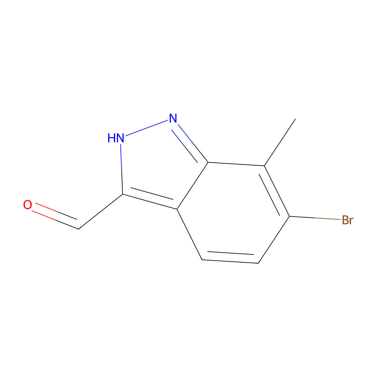 6-bromo-7-methyl-1H-indazole-3-carbaldehyde molecular structure, CAS 1000340-73-7
