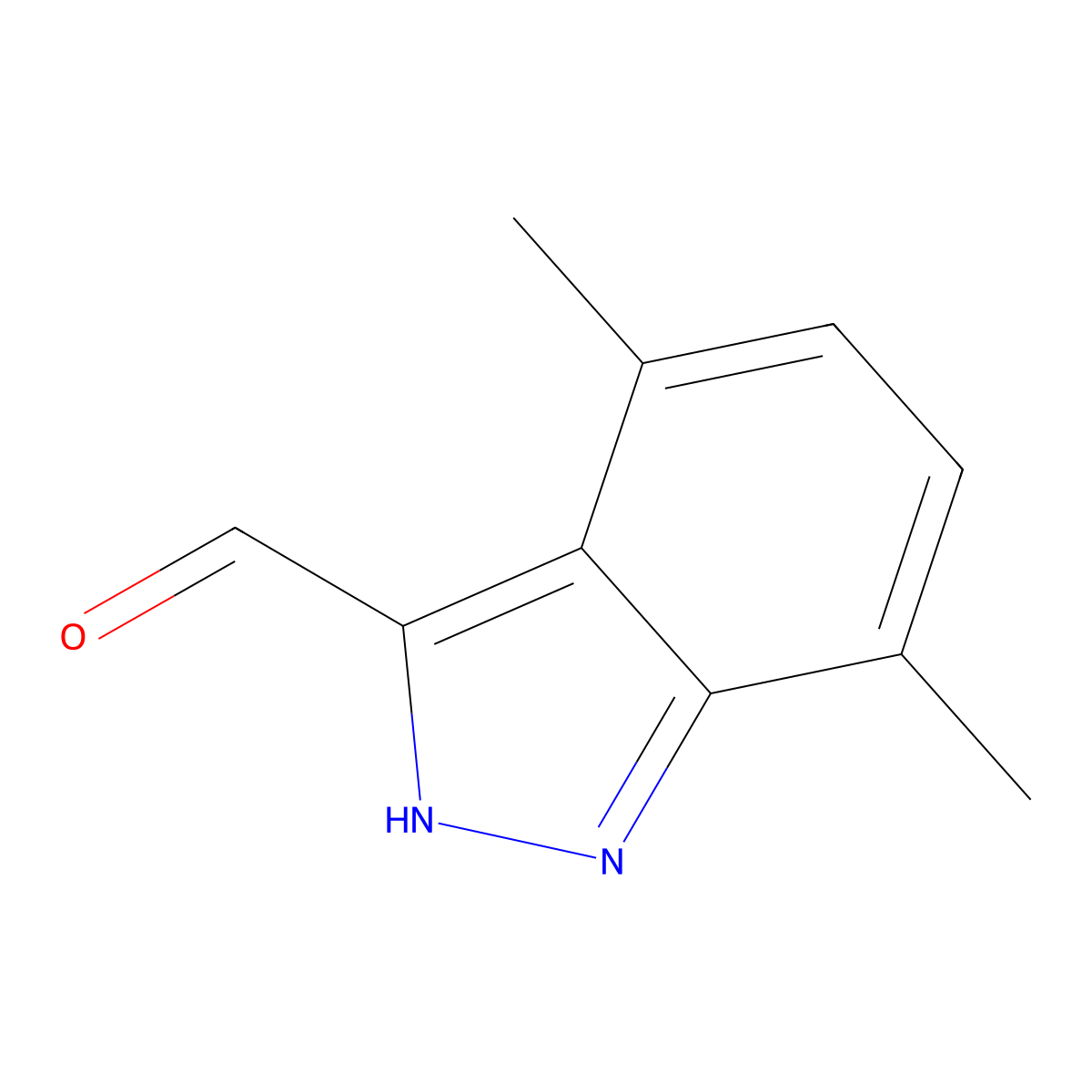 4,7-Dimethyl-1H-indazole-3-carbaldehyde molecular structure, CAS 1000340-75-9