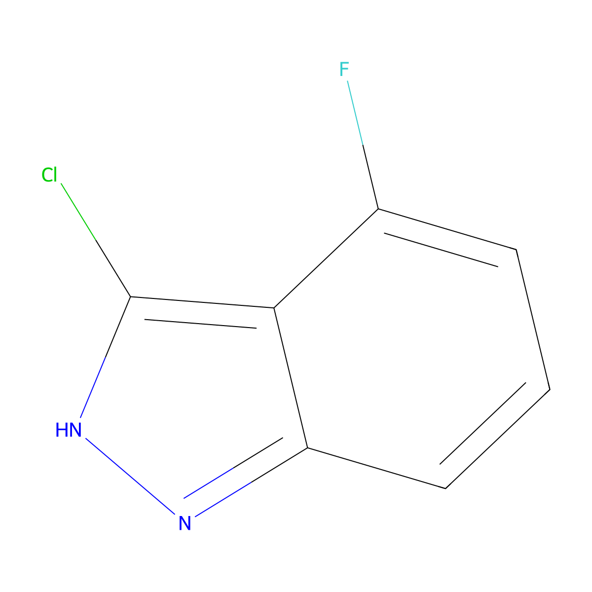 3-Chloro-4-fluoro-1H-indazole molecular structure, CAS 1000340-79-3