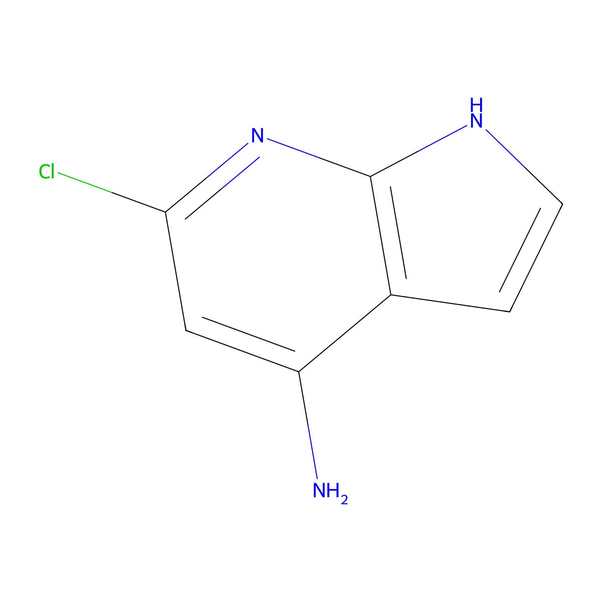 6-Chloro-1H-pyrrolo(2,3-b)pyridin-4-amine molecular structure, CAS 1000340-80-6