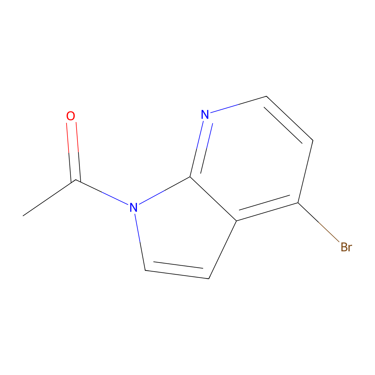 1-(4-Bromo-1H-pyrrolo[2,3-b]pyridin-1-yl)ethanone molecular structure, CAS 1000340-84-0