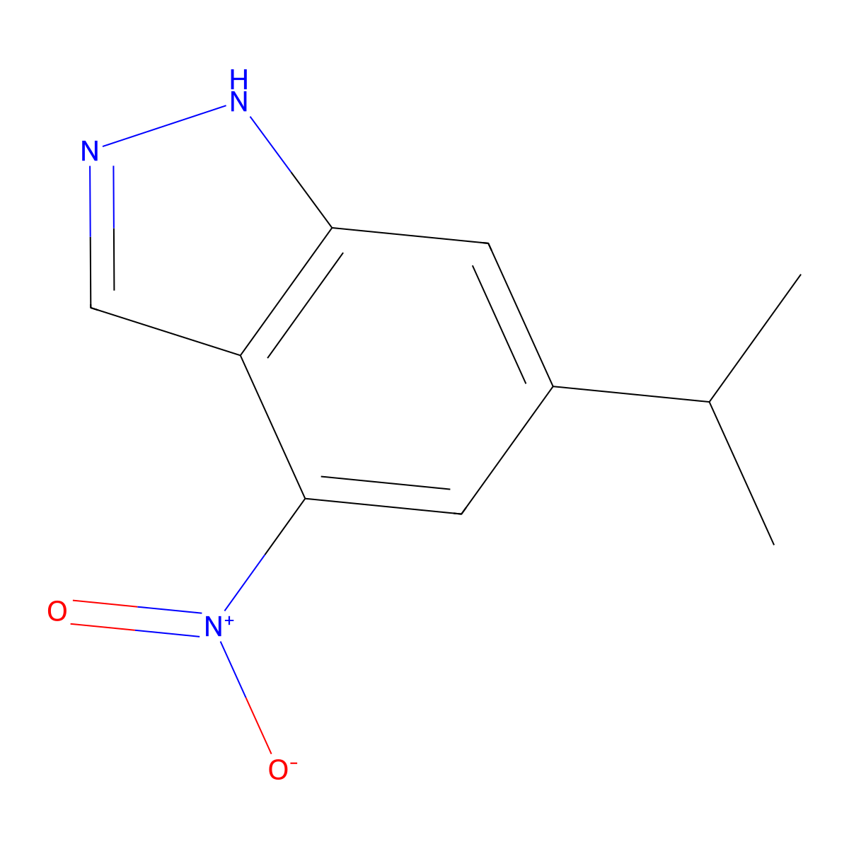 4-Nitro-6-(propan-2-yl)-1H-indazole molecular structure, CAS 1000340-87-3