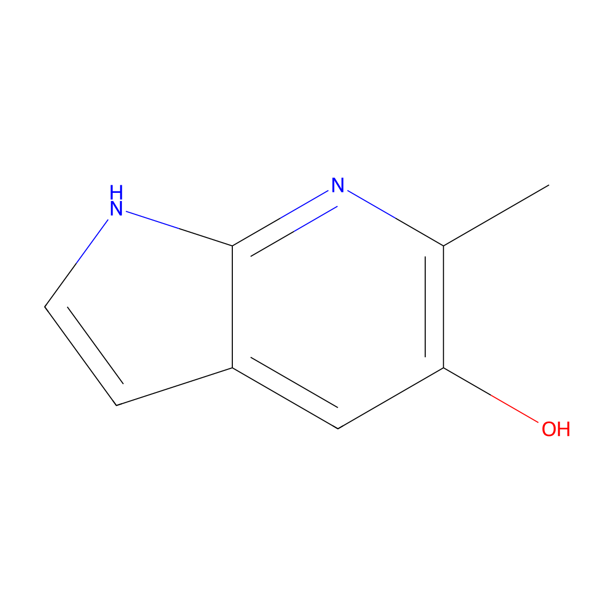 6-methyl-1H-pyrrolo[2,3-b]pyridin-5-ol molecular structure, CAS 1000340-88-4