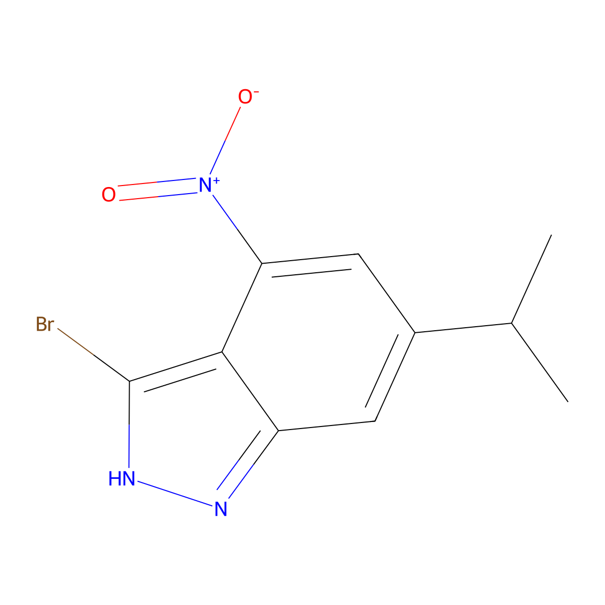 3-Bromo-6-isopropyl-4-nitro-1H-indazole molecular structure, CAS 1000340-89-5