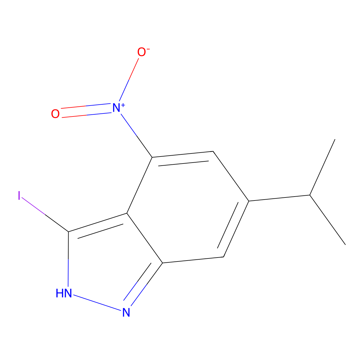 3-Iodo-6-isopropyl-4-nitro-1H-indazole molecular structure, CAS 1000340-91-9