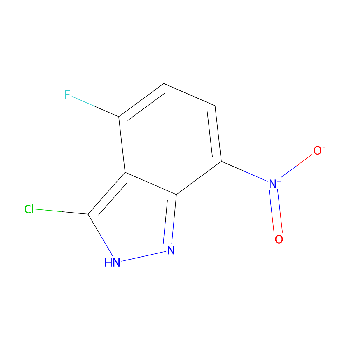 3-Chloro-4-fluoro-7-nitro-1H-indazole molecular structure, CAS 1000340-93-1