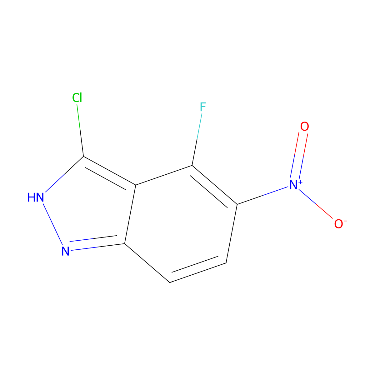 3-Chloro-4-fluoro-5-nitro-1H-indazole molecular structure, CAS 1000340-95-3