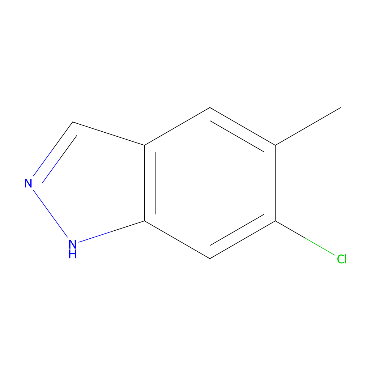 6-Chloro-5-methyl-1H-indazole molecular structure, CAS 1000341-02-5