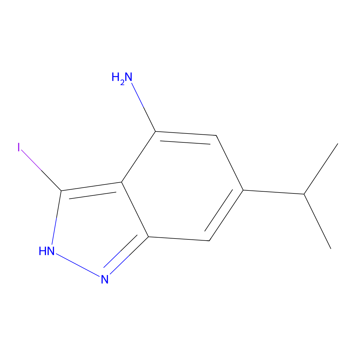 4-Amino-3-iodo-6-isopropyl-1H-indazole molecular structure, CAS 1000341-03-6