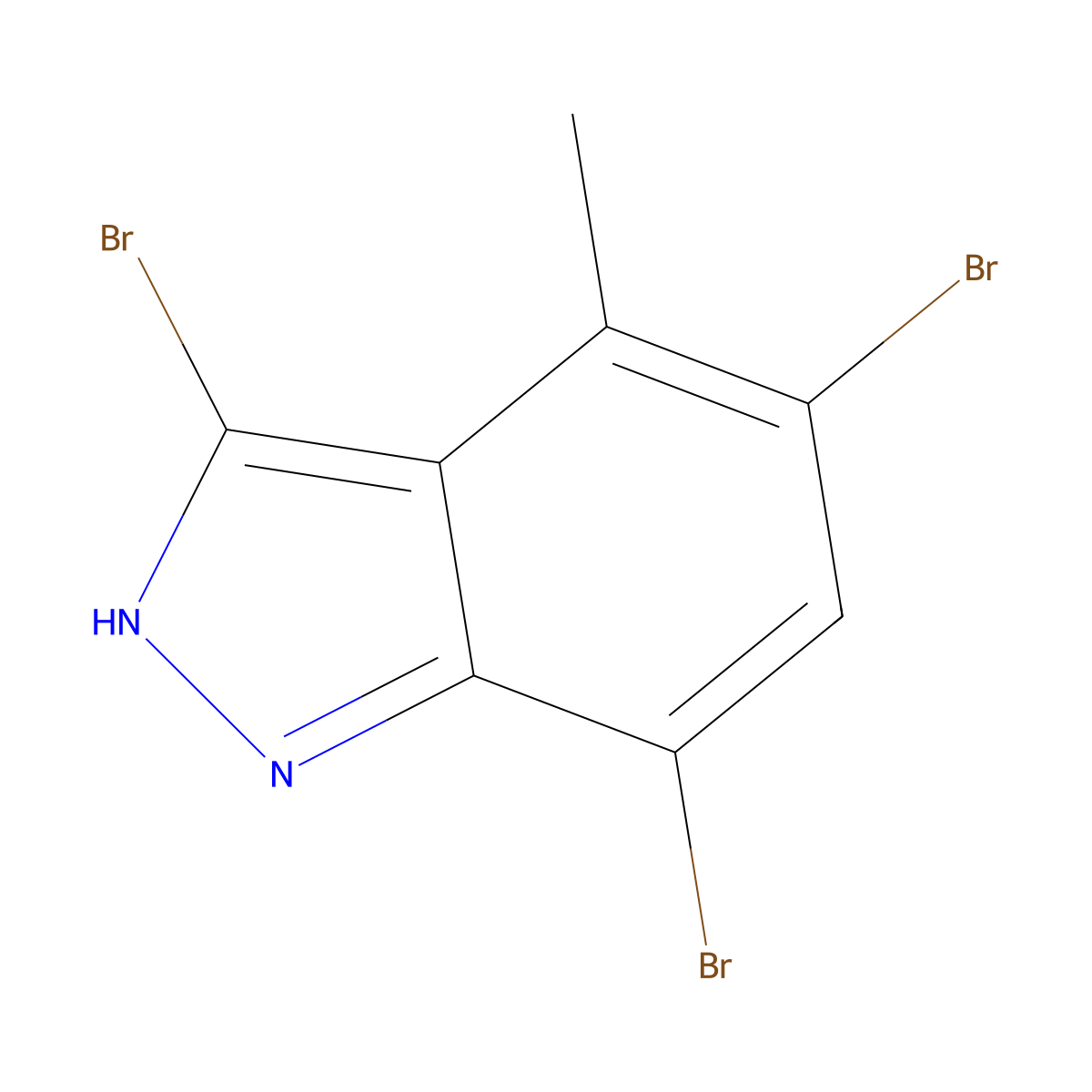 3,5,7-Tribromo-4-methyl-1H-indazole molecular structure, CAS 1000341-05-8