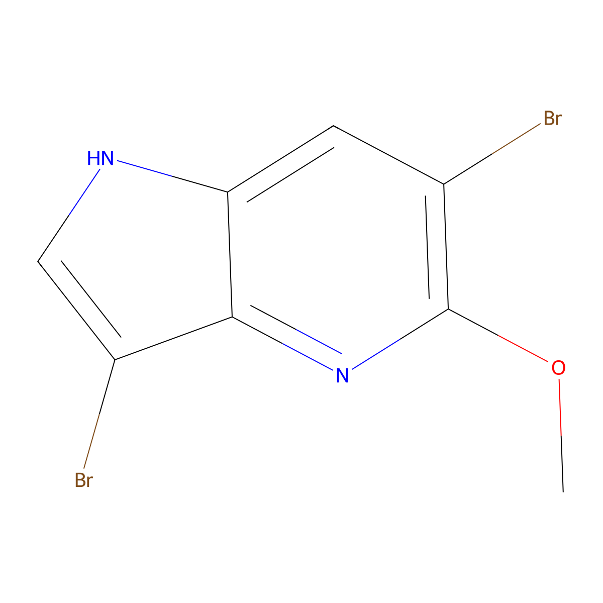 3,6-dibromo-5-methoxy-1H-pyrrolo[3,2-b]pyridine molecular structure, CAS 1000341-07-0