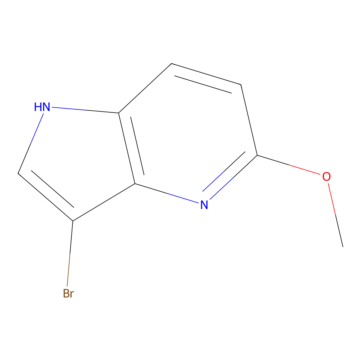 3-Bromo-5-methoxy-1H-pyrrolo[3,2-b]pyridine molecular structure, CAS 1000341-09-2