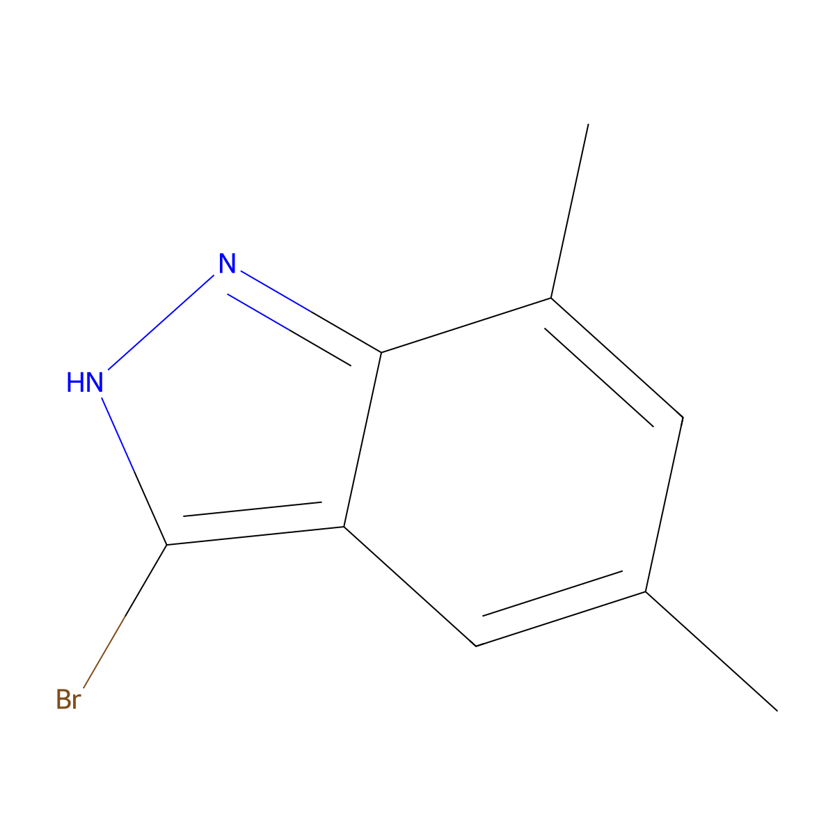 3-Bromo-5,7-dimethyl-1H-indazole molecular structure, CAS 1000341-11-6