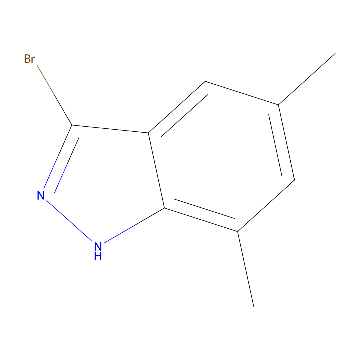 3-Bromo-5,7-dimethyl-1H-indazole molecular structure, CAS 1000341-11-6